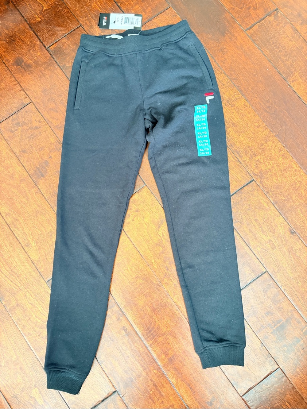 Fila Kids Black Sweat Joggers with Red Accents